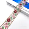 Nuevos Accesorios de Ropa Étnica Accesorios Hanfu Malla Multicolor Encaje Bordado Malla Cinta Dorada