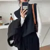 Colete multicamadas estilo japonês 100% lã, colete feminino sem mangas com decote V, 26 top de tricô de cashmere da moda outono/inverno