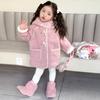 Casacos de Exterior para Meninas Outono e Inverno 2025 Novos Tops de Inverno para Bebês Quentes Veludo Infantil Pequeno Espessado Lã