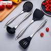 Fonte de origem aço inoxidável 304 silicone utensílios de cozinha conjunto de quatro peças espátula de cozinha frigideira antiaderente espátula resistente a altas temperaturas colher