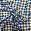 Estilo Nuevo Primavera y Verano Tela a Cuadros Bicolor con Estampado de Cerezas Estilo Lindo Fresco Ropa para Mujer/Ropa para Niños/Tela para Manualidades