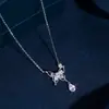 Novo Colar da Moda Feminino Simples Diamante Folha de Bordo Coração Asas Cruz Borboleta Versátil Colar Simples