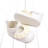 Zapatos de princesa de encaje de moda color liso para bebé de 0 a 1 año suela suave piel sintética zapatos para niños pequeños velcro BHX3106