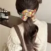 Novo lenço quadrado estilo coreano para cabelo, elástico de cabelo estiloso, faixa elástica para tranças, acessório de cabelo scrunchie estilo floresta para meninas