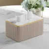 Caixa de Lenços Sala de Estar Luxo Leve High-end Simples Doméstico Mesa de Jantar Design Criativo Senso High-end Couro Caixa de Papel Estilo ins