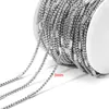 Cadena de eslabones para pulsera de moda DIY, accesorio de joyería, cadena de pinza de perla cuadrada con baño de vacío de acero inoxidable transfronteriza, venta al por mayor