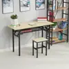 Mesa Plegable para el Hogar Rectangular Escritorio de Entrenamiento Mesa de Comedor Sencilla Escritorio de Computadora Escritorio de Escritura Mesa de Estudio Mesa Larga
