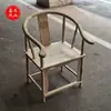 Cadeira Estilo Antigo em Madeira Maciça Cadeira Nanmu com Encosto Redondo Cadeira Chapéu Oficial Cadeira Crescente Cadeira Grande Tutor com Mesa de Chá Madeira Branca Frete Grátis