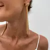 Joias Transfronteiriças Europeias e Americanas Simples Colar de Corrente com Borla de Metal em Forma de Y Estilo Frio Multicamadas Corrente Clavicular com Miçangas CCB