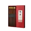 Palillos de Madera de Ala de Pollo, Palillos de Madera Maciza Antideslizantes Estilo Chino con Punta Dorada, Sin Pintura, Sin Cera, para Uso Doméstico, de Hotel y Comercial, Venta Directa de Fábrica