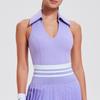 Ropa deportiva transfronteriza Traje de tenis para mujer con almohadilla en el pecho Sensación desnuda Fitness Ajustado Alto rebote Chaleco de cuello en V Deportes Yoga