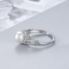 Anillo de Perlas Transfronterizo de Comercio Exterior para Mujer Plata 925 Seiko Retro de Alta Gama Ajustable DIY Soporte para Anillo Semiterminado
