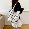 Bolso tote reversible de lunares estilo coreano 2026, gran capacidad, adecuado para ir al trabajo, casual y moderno, bolso de hombro