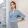 Chamarra de Fitness Estilo Otoño con Cremallera Celebridad de Internet para Mujer, Cremallera, Adelgazante, Secado Rápido, Manga Larga, Ajustada, Ropa Deportiva de Yoga, Top