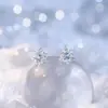 Pendientes Originales de Plata Pura S999 Copo de Nieve Navideños de Plata de Ley Dulces y Únicos Estilo Coreano Joyería para Orejas Femenina para Perforación de Oreja Dropshipping