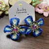 Pendientes Florales Grandes de Rafia Estilo Vacacional Junto al Mar Populares de Lujo Ligero Pendientes de Estrella de Mar Pendientes Elegantes de Nicho