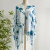 Bufanda Hecha a Mano Tie-Dye Índigo Nueva de Otoño Bufanda Tie-Dye de Yunnan Dali Chal con Borlas Bufanda Exterior