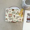 Bolsa Cosmética Linda Azul Caricatura Mini Billetera Algodón Puro Bolsa Pequeña de Tela Auriculares Lápiz Labial Bolsa de Almacenamiento Portátil