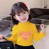 Y2272# Camiseta de terciopelo alemán para niñas, camiseta interior cálida de forro polar Joker, nueva para otoño e invierno, abrigo interior de manga larga, camiseta de moda