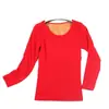 Ropa Interior Térmica de Terciopelo Súper Suave para Mujer, Manga Larga, Doble Capa de Terciopelo Espesado, Ajuste Delgado, Elástico, Sin Costuras, Control de Abdomen, Top Térmico, Venta al por Mayor