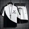 Nuevo Traje Casual de Verano para Jóvenes Hombres Estilo Waffle, Traje de Shorts Deportivos de Manga Corta para Hombres Talla Grande Casual