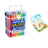 Cubo de marcadores acrílicos de punta gruesa para arte y pintura infantil, colores apilables, papel que no traspasa, para estudiantes, bolígrafos de colores lavables