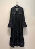 Vestido de mezclilla holgado casual largo para mujer estilo grúa seca primavera y verano estilo americano moda retro diseño sentido estilo old money