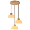 Lámpara de araña estilo medieval para restaurante, tres cabezales, simple, moderna, creativa, estilo crema, nórdica, mesa de comedor de madera maciza, barra, lámpara de araña estilo japonés