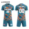 Camisetas de Fútbol para Hombre Transfronterizas Hechas a Medida Sublimación Impresión de Cuerpo Completo Transpirables de Secado Rápido Conjunto de Camisetas de Fútbol Venta al por Mayor