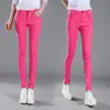 Pantalones de Lápiz de Cintura Media para Mujer Color Caramelo Sexy Elásticos Versátiles de Mezclilla Largos Pantalones Blancos Lisos para Mujer