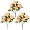 Rosas Simuladas Día de San Valentín Plástico Flor Falsa Individual Ramo Adornos para Restaurante Arreglo Floral Flores Secas Decoración con Flores de Seda