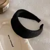 Faixa de cabeça de tricô vintage estilo coreano com aba larga para mulheres, realça o topo da cabeça, acessório de cabelo versátil e moderno, acessório de cabelo outono 2026