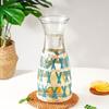 Botella de Agua Fría de Vidrio de Paja Hecha a Mano Estilo Europeo Botella de Leche Set de Agua Botella de Agua para Té Aromático y Agua Herbal Set de Vasos de Agua Botella para Bebidas