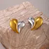 Omega Acero Inoxidable Chapado en Oro Verdadero de 18K Pendientes Dorados Geométricos Clavos para Orejas Exagerados Modernos Joyería para Orejas de Acero de Titanio
