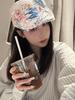 Chapéu Bonito Estilo Japonês Grafite Chapéu de Aba Curta Personalizado Nicho High-end Boina de Infância Engraçado Aba Curta Chapéu da Moda Versátil