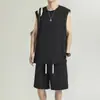 Conjunto de Camisetas sin Mangas para Hombre, Chaleco de Baloncesto de Seda de Hielo Delgado de Secado Rápido para Verano, Conjunto Casual Deportivo de Dos Piezas
