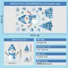 Papá Noel Vacaciones Bola de Cristal Vidrio Electrostático Ventana Decoración Pegatina Luna Pingüino Reno Muñeco de Nieve Azul