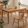Mesa de comedor de madera maciza nórdica, moderna mesa de comedor rectangular para el hogar, mesa de comedor y silla de estilo japonés, combinación sencilla para apartamento pequeño