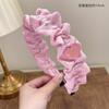 Diadema Rosa Francesa Retro para Niñas 2024 Nuevo Estilo Verano Color Sólido Corona Alta Presionando Esponja para el Cabello Diadema Accesorios para el Cabello