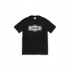Camiseta de Manga Curta Supreme Pesada Marca Americana de Moda Transfronteiriça Estampa de Letras Clássica Gola Redonda Casual para Homens e Mulheres