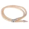 Gargantilla Punk Nueva Transfronteriza Europea y Americana de Oro de 18K Incrustada de Diamantes Magnética con Forma de Serpiente de 10 mm Moda Full Diamond Tendencia al por Mayor para Mujeres