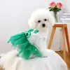 Ropa para Perros Mascotas, Ropa para Perros Pequeños y Cachorros, St Verde. Falda de Gasa de Patrick, Linda Falda para Mascota