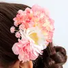 Acessórios Transfronteiriços Europeus e Americanos, Pente de Cabelo e Grampo de Cabelo Doces com Flores Artificiais, Ornamento de Cabelo de Flor Estilo Férias Boêmio com Franjas