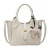 Nova Bolsa de Mão Minimalista de Nicho Estilo Coreano com Padrão de Lichia para Mulheres, Bolsa de Ombro Estilo Balde Fofa da Moda de Verão