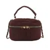 Bolso Caja Suede Color Sólido Nuevo Otoño 2025 Moda Cadena Simple Alta Gama Cuadros Hombro Único Cruzado Bolso para Mujer