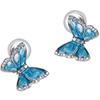 Orelhas de Clipe para Incenso de Mosquito Integradas Sem Furos Borboleta Azul Fada Doce Moda Elegante Brincos de Prata 925 Brincos Femininos