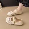 Zapatos de doble uso para comercio exterior transfronterizo, nuevos zapatos de encaje hueco para mujer, zapatos Mary Jane finos transpirables tejidos para primavera y otoño