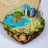 Serie de Madera de HainánImanes para Refrigerador de las Ciudades Sanya HaikouSouvenirs Culturales y Creativos Tendencia NacionalPegatinas Magnéticas de Viaje