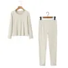 Conjunto de Roupa Íntima Runchi Plus Size Nutritiva para a Pele Quase Imperceptível 9404 Outono Elástico Confortável Conjunto de Roupa Íntima Térmica
