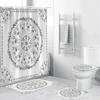 Cortina de ducha transfronteriza de poliéster con impresión digital, impermeable, para baño, resistente al agua y al moho.